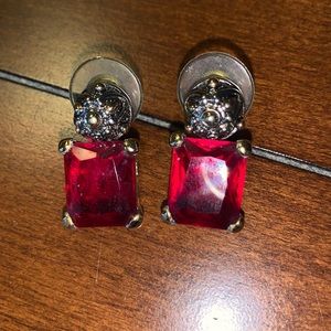 Red stone earrings by MX jewelry